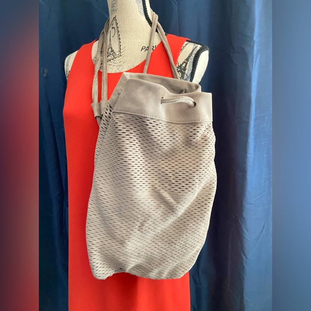 Monserat De Lucca Tan Mesh Shoulder Bag